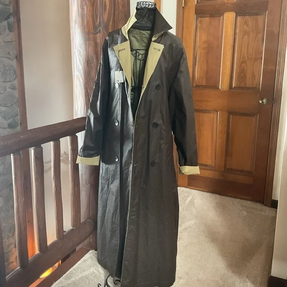 ZARA REVERSIBLE TRENCH COAT ZW COLLECTION BROWN ECRU NEW - Picture 7 of 11